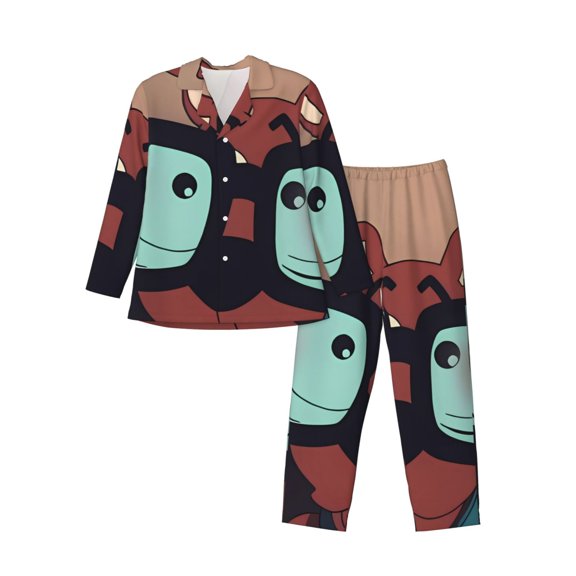 Gokiu Scooby-Doo Mens Pajama Sets Long Sleeve Loungewear Button Down Pjs Sleepwear