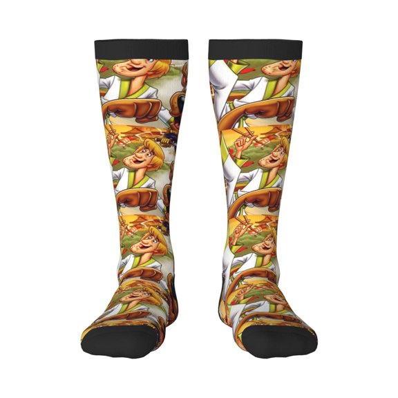 Gokiu Scooby-Doo Womens Athletic Knee High Socks Outdoor Sport Socks Casual Tube Socks