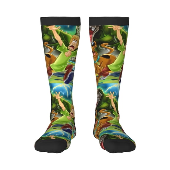Gokiu Scooby-Doo Womens Athletic Knee High Socks Outdoor Sport Socks Casual Tube Socks