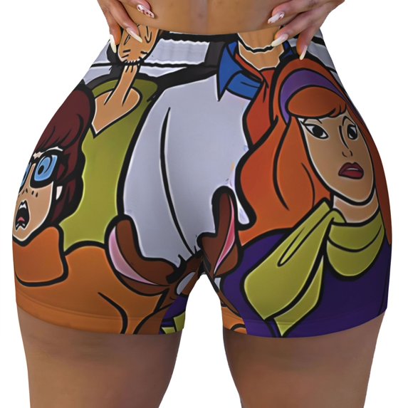 Gokiu Scooby-Doo Workout Shorts for Women Yoga Biker Shorts High Waisted Contour Gym Buttock Lift Legging