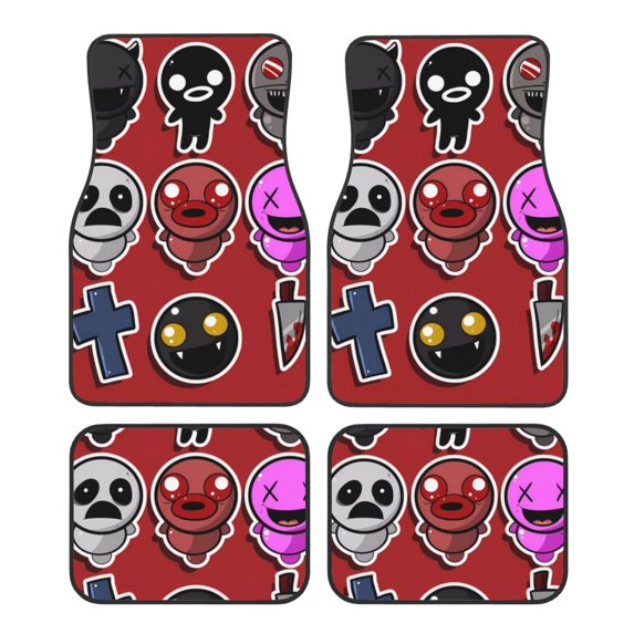 Gokiu The Binding of Isaac Car Floor Mats Set of 4 Universal Fit Automotive All-Weather Mats with Non-Slip Rubber Backing for SUV, Sedan, Van Car Accessories