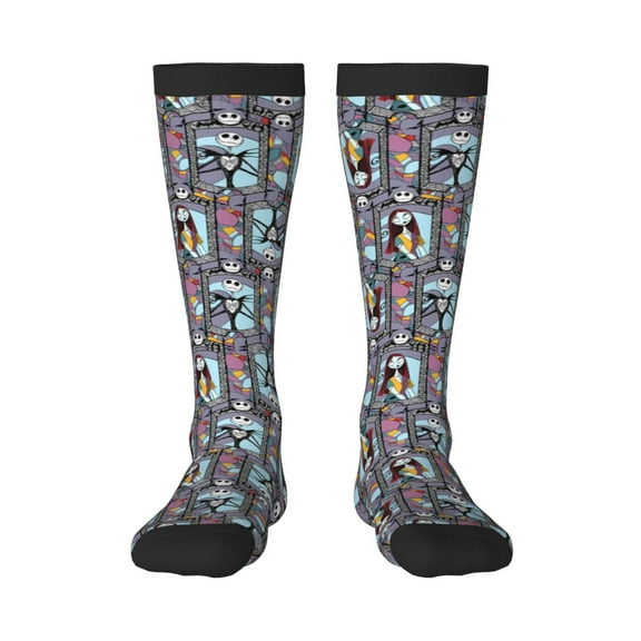 Gokiu The Nightmare Before Christmas Womens Athletic Knee High Socks Outdoor Sport Socks Casual Tube Socks