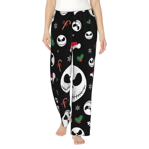 Gokiu The Nightmare Before Christmas Womens Pajama Pants Lounge Pants Women Drawstring Wide Leg Casual Pants with Pockets