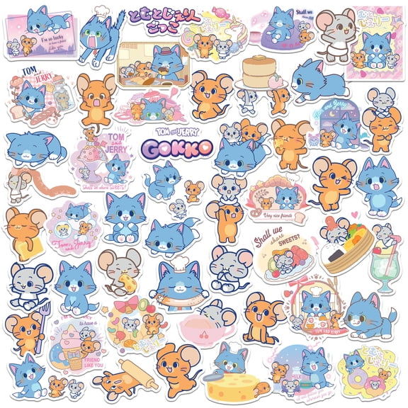 Gokko X Tom And Jerry Variety 50Ct Vinyl Large Deluxe Stickers Variety Pack