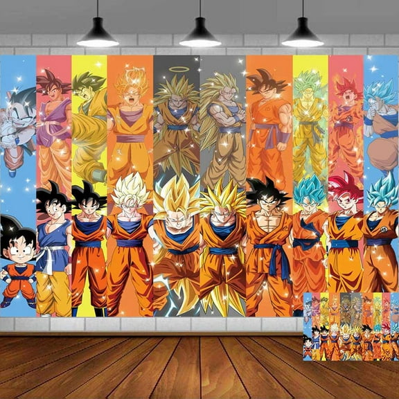 Goku Backdrop Banner Party Supplies Poster Movie Theme Background for Photography Kids Birthday Decorations