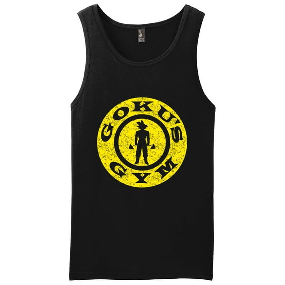 Goku's Gym Tank Top Fun Anime Workout Tee Vintage Print Black 2XL
