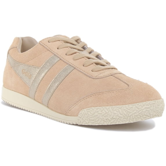 Gola Classics Harrier Mirror Women's Lace Up Suede Leather Sneakers In Beige Size 6