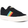 thumbnail image 1 of Gola Classics Orchid Platform Women's Vegan Rainbow Sneakers In Black Size 7, 1 of 6