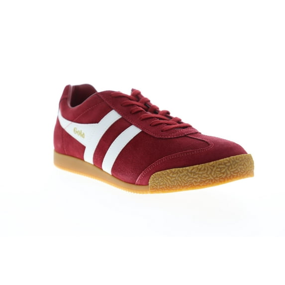 Gola Harrier Suede Mens Red Suede Lace Up Low Top Sneakers Shoes