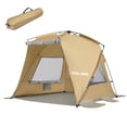 thumbnail image 1 of Golabs BT1 3-Person Instant Beach Tent, 7 lbs Lightweight, Easy 1-Minute Setup Pop-Up Tent, UPF 50+, Pocket and Hook, Camel, 1 of 7