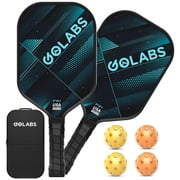 Golabs PB1 Pickleball Paddles Set, Durable Fiberglass Surface Paddles with 4 Balls for All Levels Adult & Beginner, Darkblue