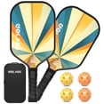 thumbnail image 1 of Golabs PB1 Pickleball Paddles Set, Durable Fiberglass Surface Paddles with 4 Balls for All Levels Adult & Beginner, Yellow, 1 of 10