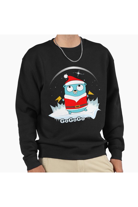 Golang Merry Christmas Go Go Go Graphic Unisex Sweatshirt Retro Programming Art G25428, Up to Size 5XL