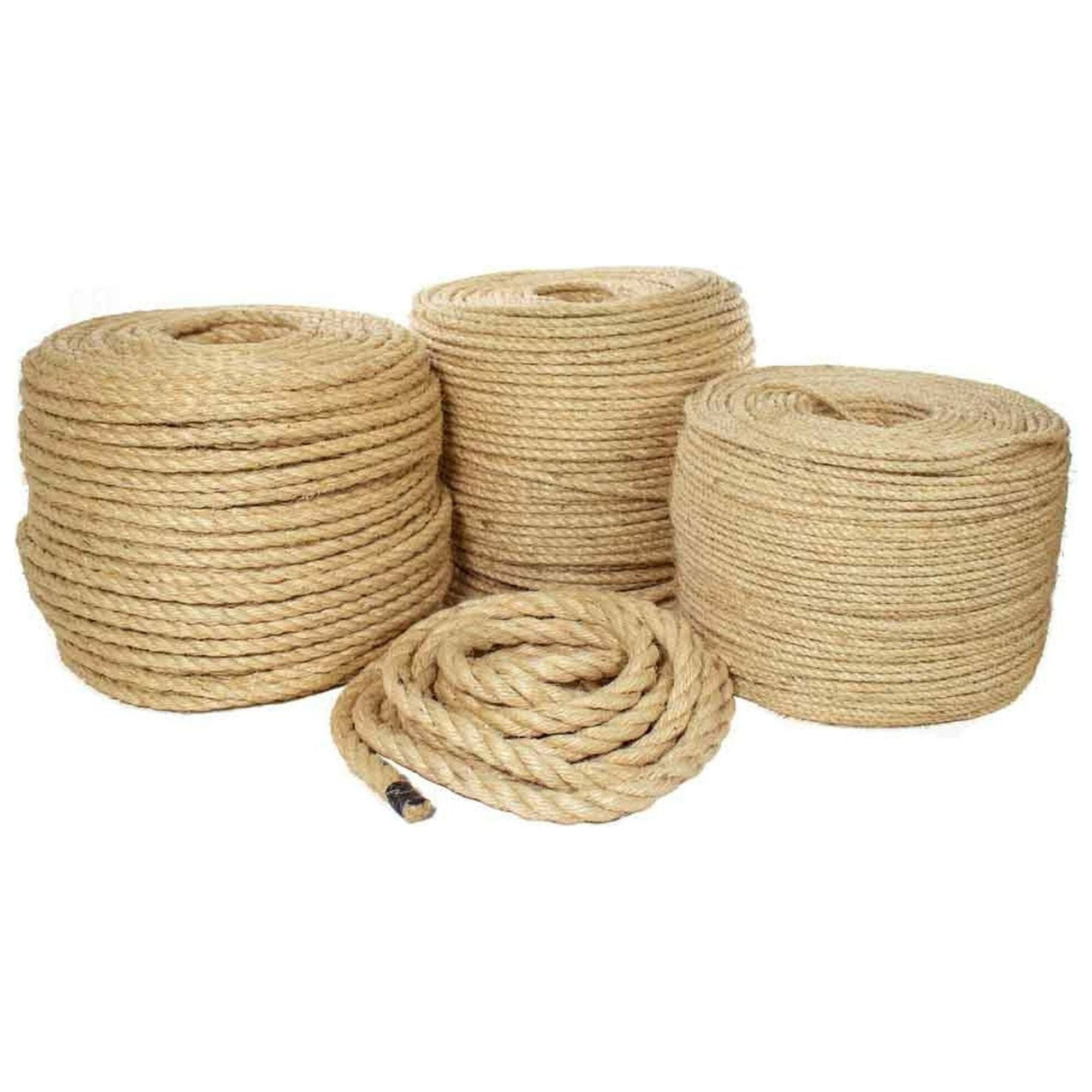 Golberg | 100% Natural Fiber Twisted Sisal Rope (3/8 Inch, 100 FT ...