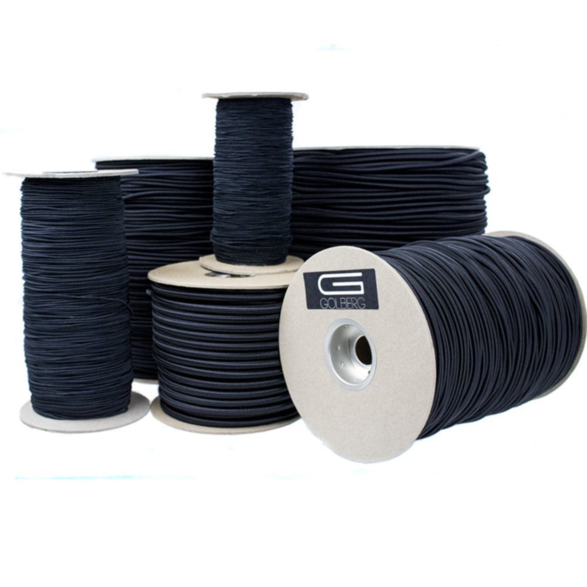 Golberg Black Shock/Bungee Cord - All Black - Multiple Diameters & Lengths - Crafting, Repairs, and Utilities