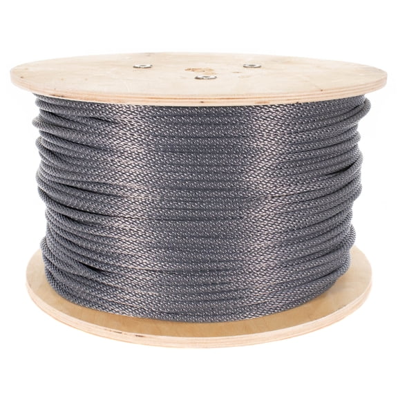 Golberg Braided Nylon Rope with Galvanized Wire Core - High Tensile Strength Cable Halyard for Flagpoles - 1/4 Inch x 50 Feet