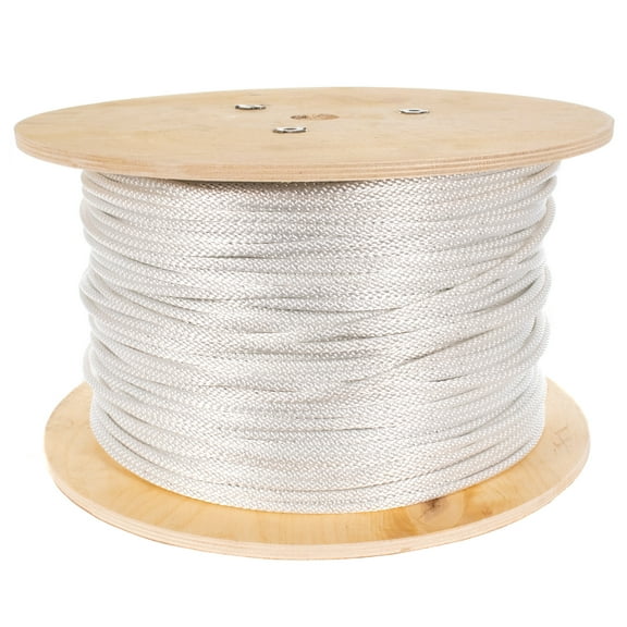 Golberg Braided Nylon Rope with Galvanized Wire Core - High Tensile Strength Cable Halyard for Flagpoles - 3/16 Inch x 50 Feet