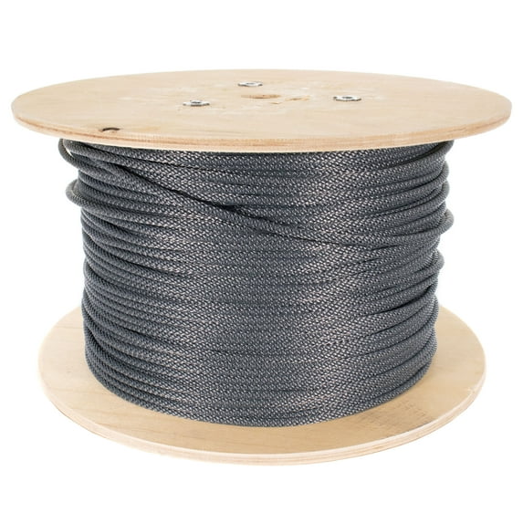 Golberg Braided Nylon Rope with Galvanized Wire Core - High Tensile Strength Cable Halyard for Flagpoles - 3/16 Inch x 50 Feet