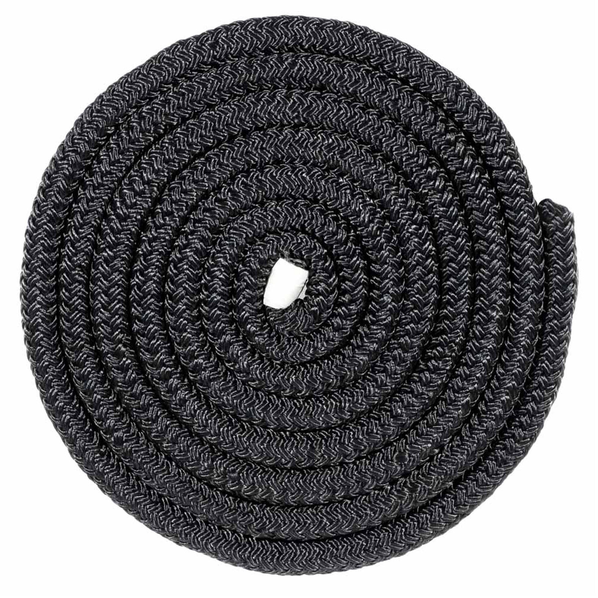 2 Pieces US Ropes Nylon Double Braided Fender Line 3/8" X 6' Black - US Stainless