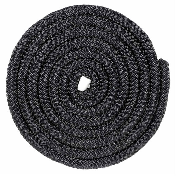 Golberg Double Braided Nylon Rope - 1/4, 3/8, 1/2 or 5/8 inch - 50 or 100 feet - Black