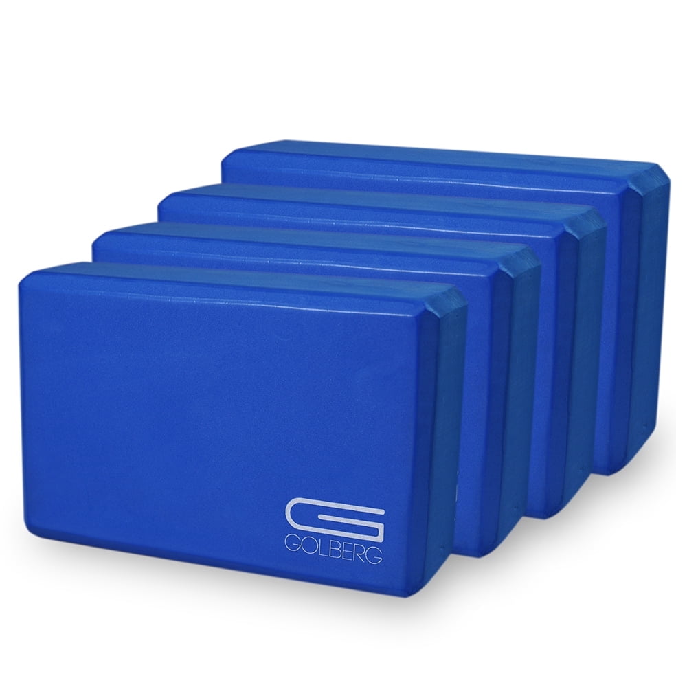 Golberg Foam Yoga Block – For Fitness, High Intensity Support and Improving Strength or Flexibility Pink/Green/Dark Green/Purple/Blue – 1/2/4 Pack
