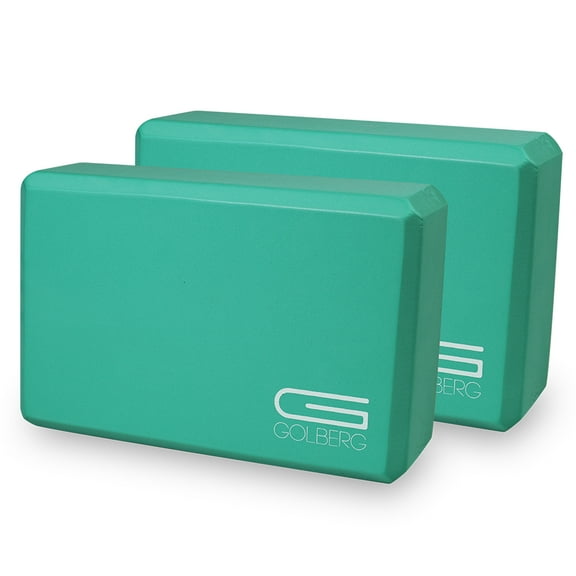 Golberg Foam Yoga Block – For Fitness, High Intensity Support and Improving Strength or Flexibility Pink/Green/Dark Green/Purple/Blue – 1/2/4 Pack