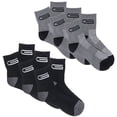 thumbnail image 1 of Golberg Men's Mid-Calf Crew Socks in Black, Charcoal Gray & White - 6 Pack of Sweat Wicking Sport Socks - Cushion Fit (Size - Large), 1 of 3