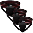 thumbnail image 1 of Golberg Mens Super Soft Athletic Supporters – Choose from 8 Colors and 5 Sizes – Black, Medium 3 Pack – Without Cup, 1 of 4