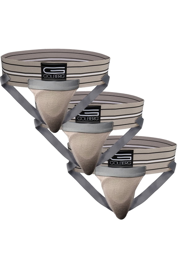 Mens Super Soft Athletic Supporters – Choose from 8 Colors and 5 Sizes – Gray, Large 3 Pack – Without Cup