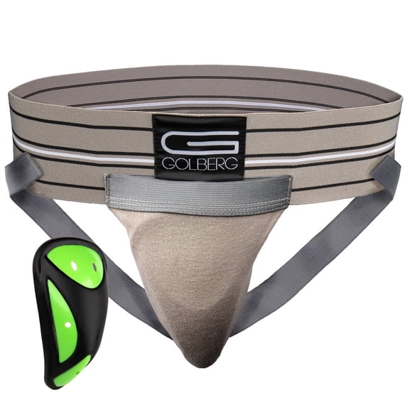 Golberg Mens Super Soft Athletic Supporters – Choose from 8 Colors and 5 Sizes – Gray, Small 1 Pack – Cup Included