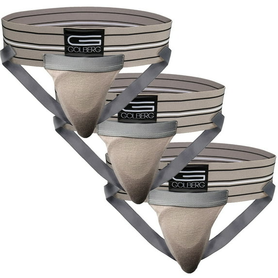 Golberg Mens Super Soft Athletic Supporters – Choose from 8 Colors and 5 Sizes – Gray, Small 3 Pack – Without Cup