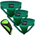 thumbnail image 1 of Golberg Mens Super Soft Athletic Supporters – Choose from 8 Colors and 5 Sizes – Green, Small 3 Pack – Cup Included, 1 of 5