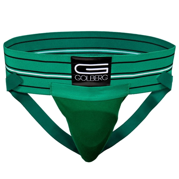 Golberg Mens Super Soft Athletic Supporters – Choose from 8 Colors and 5 Sizes – Green, X-Small 1 Pack – Without Cup