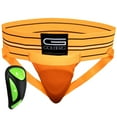 thumbnail image 1 of Golberg Mens Super Soft Athletic Supporters – Choose from 8 Colors and 5 Sizes – Orange, Medium 1 Pack – Cup Included, 1 of 5