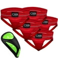 thumbnail image 1 of Golberg Mens Super Soft Athletic Supporters – Choose from 8 Colors and 5 Sizes – Red, Large 5 Pack – Cup Included, 1 of 5