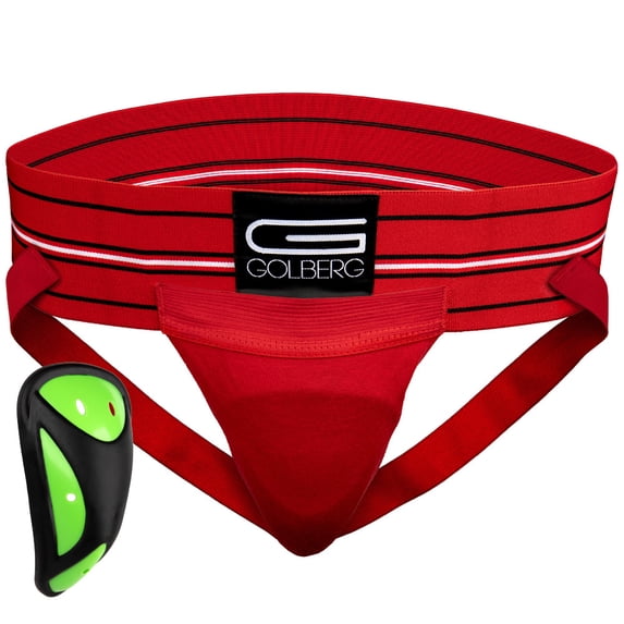 Golberg Mens Super Soft Athletic Supporters – Choose from 8 Colors and 5 Sizes – Red, X-Small 1 Pack – Cup Included