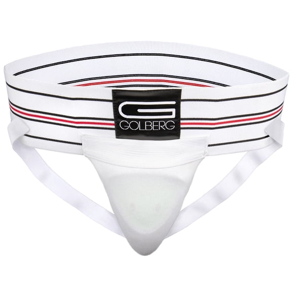 Golberg Mens Super Soft Athletic Supporters – Choose from 8 Colors and 5 Sizes – White, Large 1 Pack – Without Cup