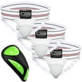 thumbnail image 1 of Golberg Mens Super Soft Athletic Supporters – Choose from 8 Colors and 5 Sizes – White, X-Small 3 Pack – Cup Included, 1 of 5