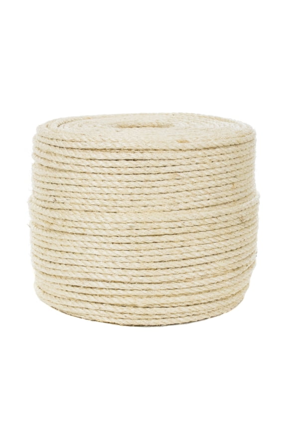 Premium 3/8-inch Twisted Sisal Rope - Pet Safe - 100 feet