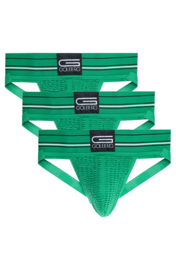 Premium Men's Athletic Supporters - 3 Pack Jock Strap Underwear with Contoured Waistband - Multiple Sizes and Colors (Size - Large)