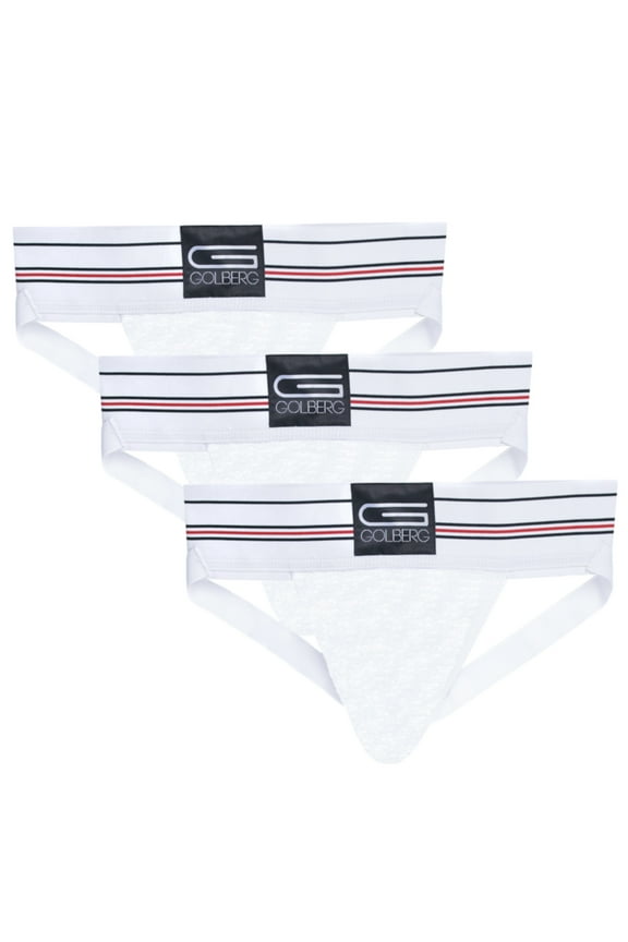 Premium Men's Athletic Supporters - 3 Pack Jock Strap Underwear with Contoured Waistband - Multiple Sizes and Colors (Size - Large)