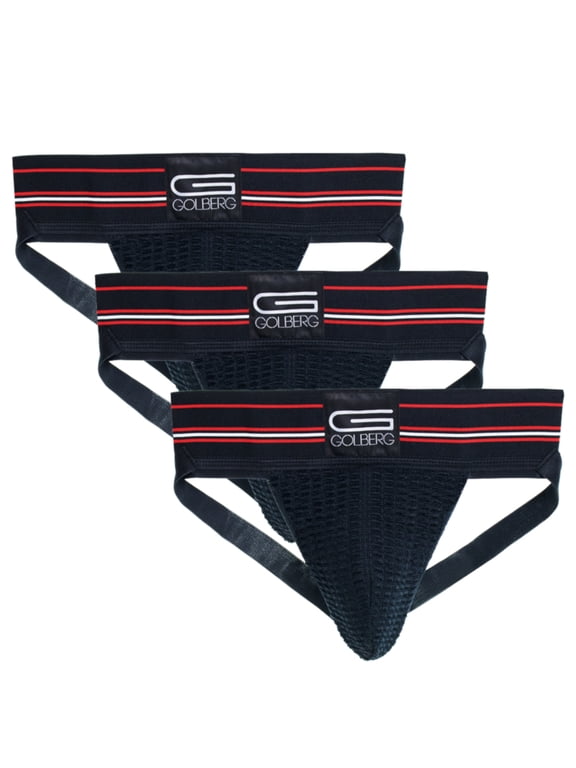 Men's Athletic Supporters Jock Strap Underwear, 3 Pack, Medium Size, Multiple Colors
