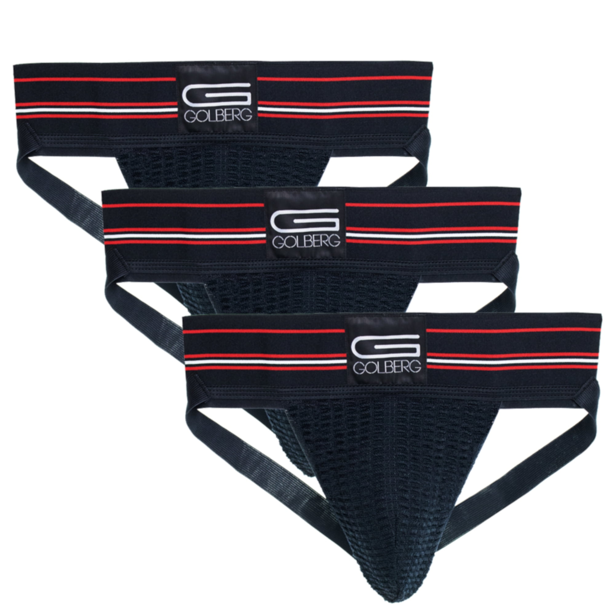 Golberg Premium Men's Athletic Supporters 3 Pack Jock Strap Underwear