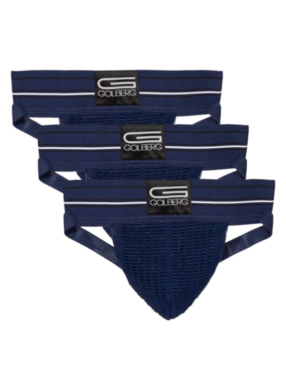 Premium Men's Athletic Supporters - 3 Pack Jock Strap Underwear with Contoured Waistband - Multiple Sizes and Colors (Size - X Large)