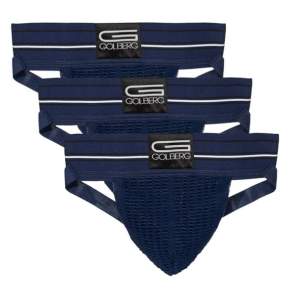 Golberg Premium Men's Athletic Supporters - 3 Pack Jock Strap Underwear with Contoured Waistband - Multiple Sizes and Colors (Size - X Small)