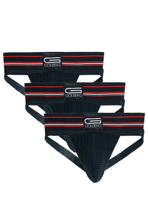 Premium Men's Athletic Supporters - 3 Pack Jock Strap Underwear with Contoured Waistband - Multiple Sizes and Colors (Size - XX Large)