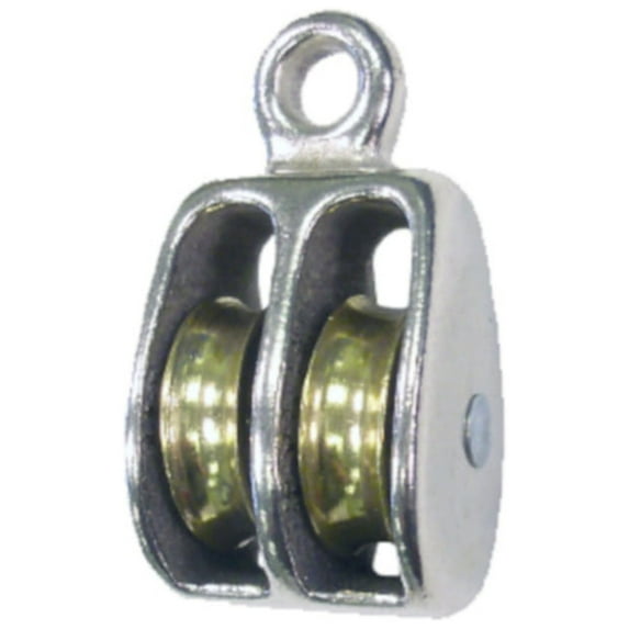 Golberg Rigid Eye Double Steel Wheel Pulley in Multiple Sheave Sizes - Strong Steel to Pull Ropes, Cords, and Cables