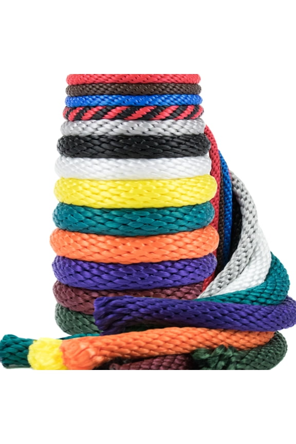 Solid Braid Polypropylene Rope - Made in USA - Multifilament MFP Utility Rope - 1/4, 3/8, 1/2, 5/8, and 5/16 Inch Diameters - Various Colors and Lengths