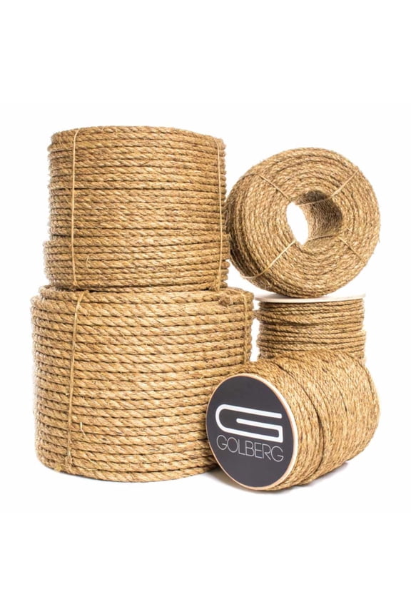 | Twisted Manila Rope Natural Twine Multipurpose Utility Cord - (1 Inch, 100 FT)