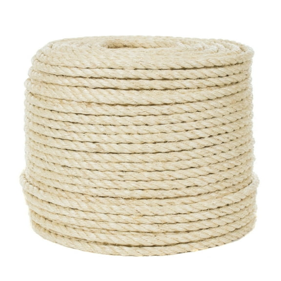 Golberg Twisted Sisal Rope Available in 1/4, 5/16, 3/8, 1/2, 3/4, and 1-inch Diameters in Various Lengths